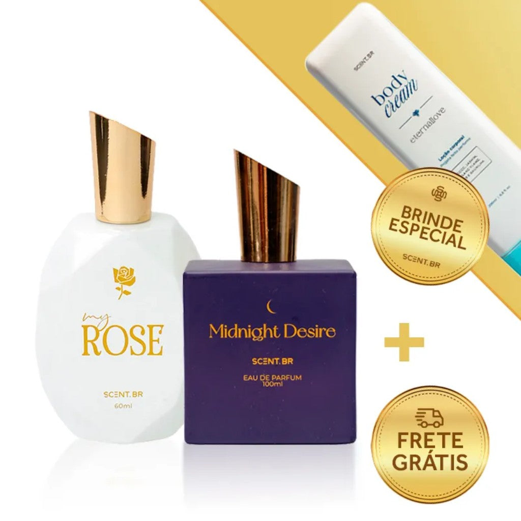 Kit My Rose + Midnight Desire Eau Parfum + Brinde Body Cream Eternal Love